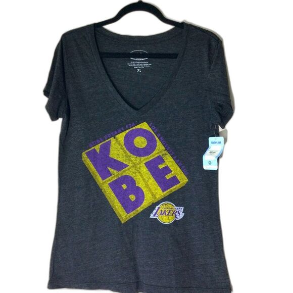 Majestic Threads Kobe Bryant Women’s Size XL Tri-Blend  V-Neck Short Sleeve Tee - Picture 1 of 11